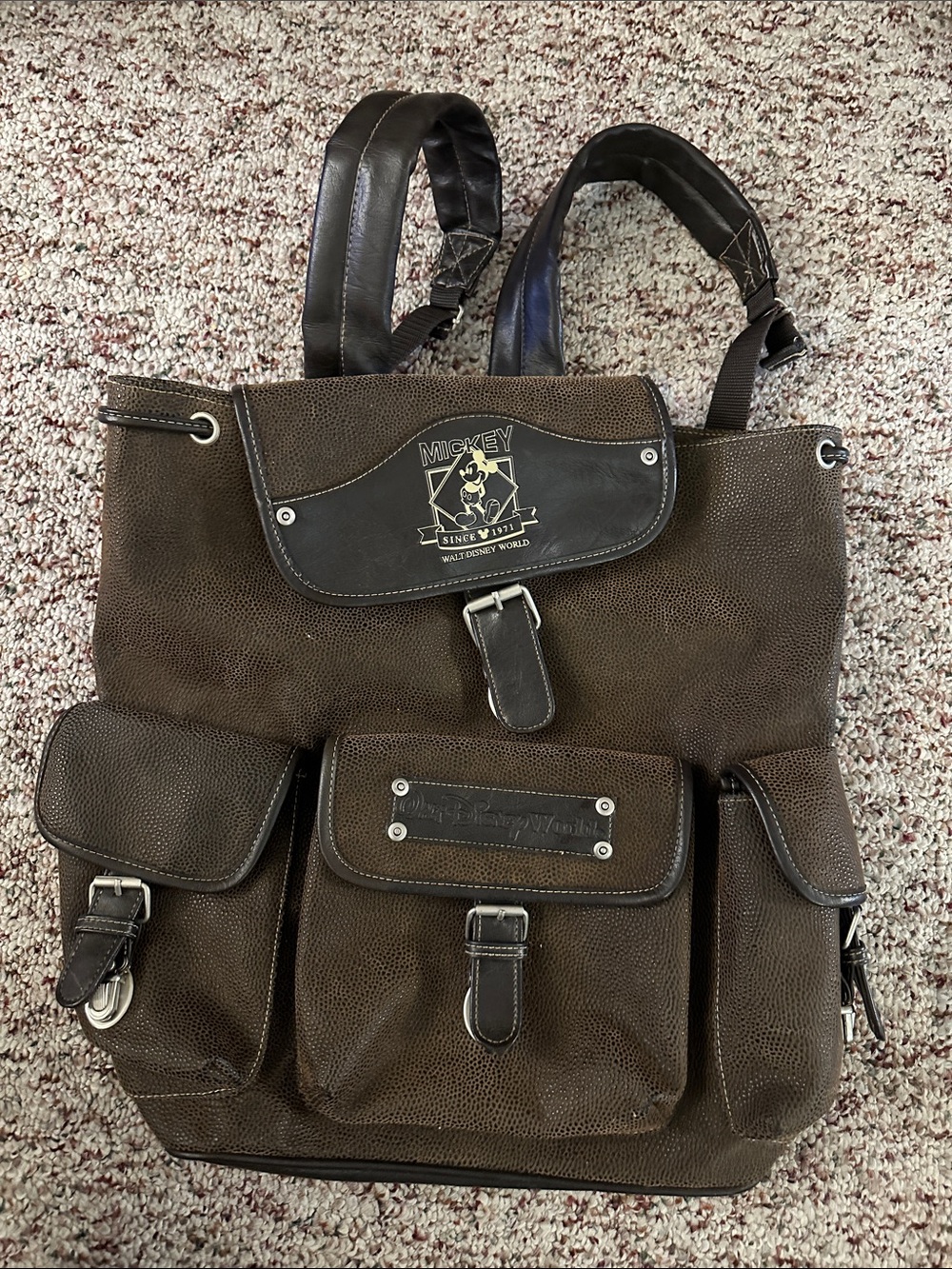 Vintage Walt Disney World rucksack with buckle closure
